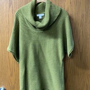 Coldwater Creek cowl neck green sweater Sz M